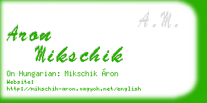 aron mikschik business card